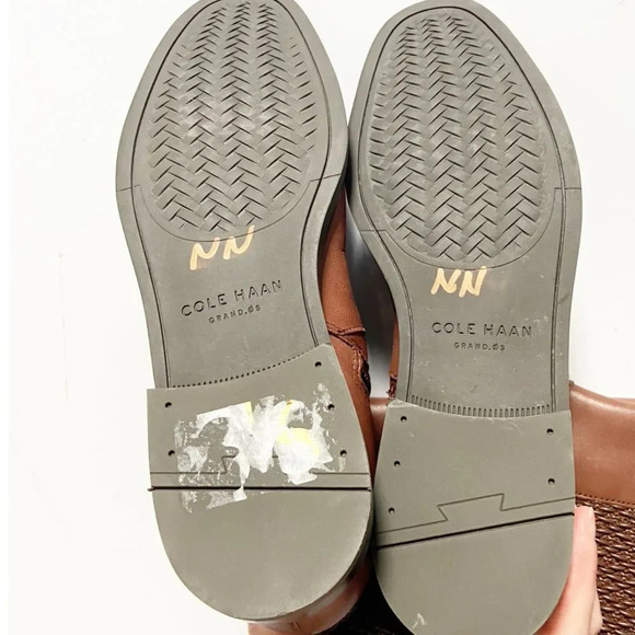 NEW Cole Haan Idah Leather Equestrian Knee High Riding Boots Chestnut size 7.5 - Picture 9 of 9